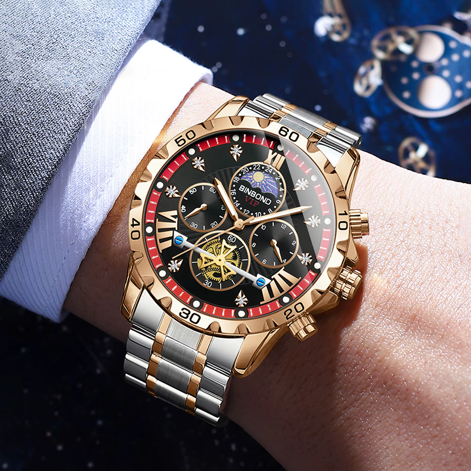 Montres à quartz BINBOND pour hommes