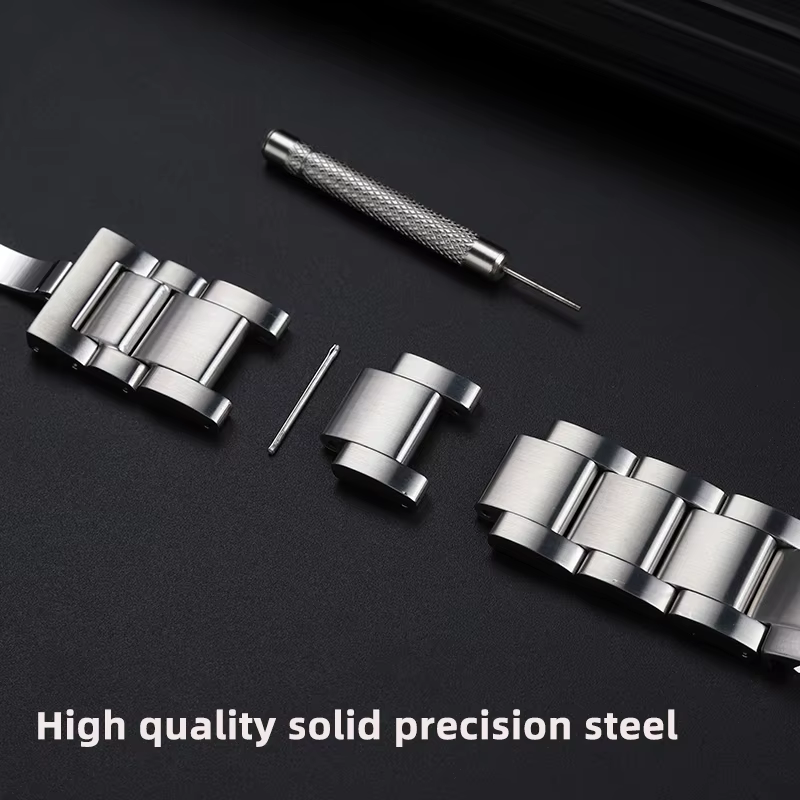 Bracelet de montre en acier de précision solide pour homme