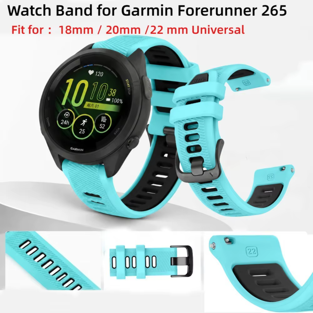 Bracelet de montre 18mm 20mm 22mm pour Garmin Forerunner 265