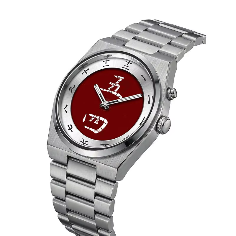 Montres unisexes de la série Zen avec des caractères chinois en sautant