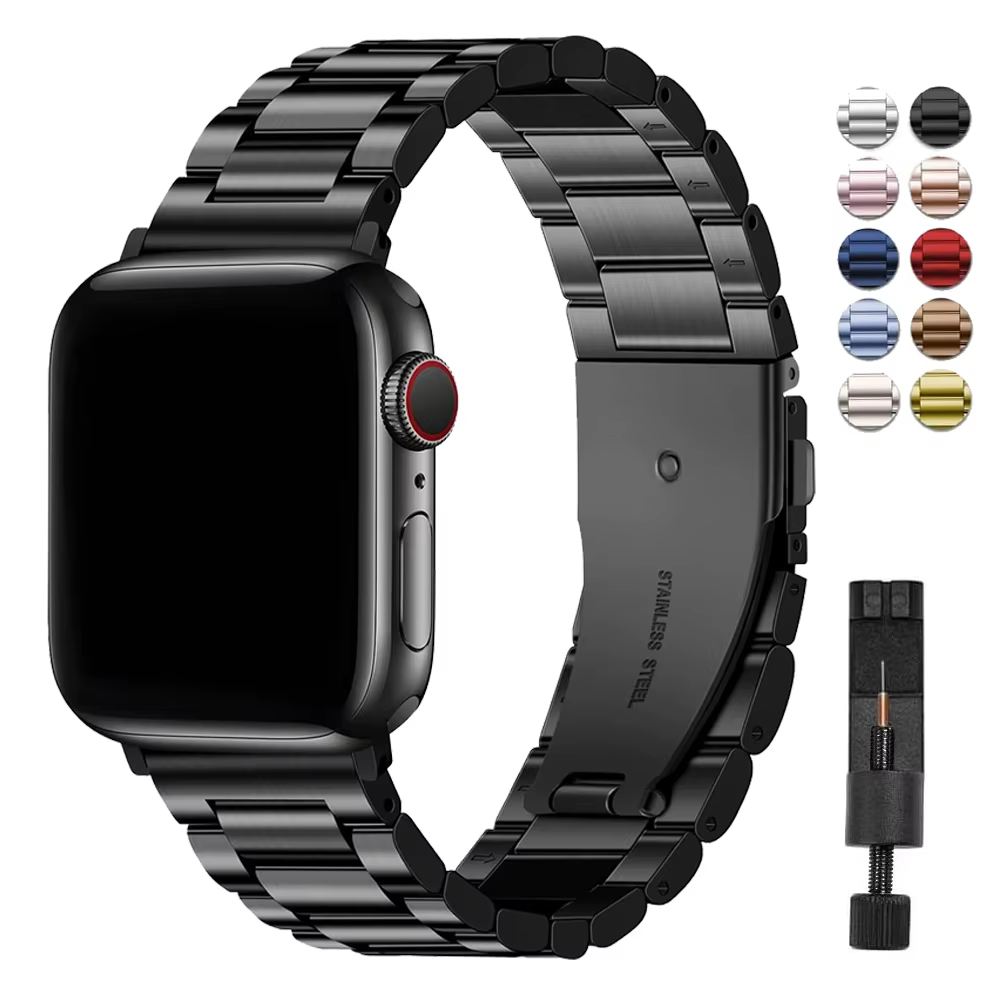 Bracelet Correa Classique en Acier Inoxydable pour Apple Watch