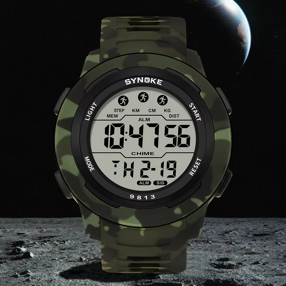 Montre numérique pour hommes en plein air militaire mode rétro