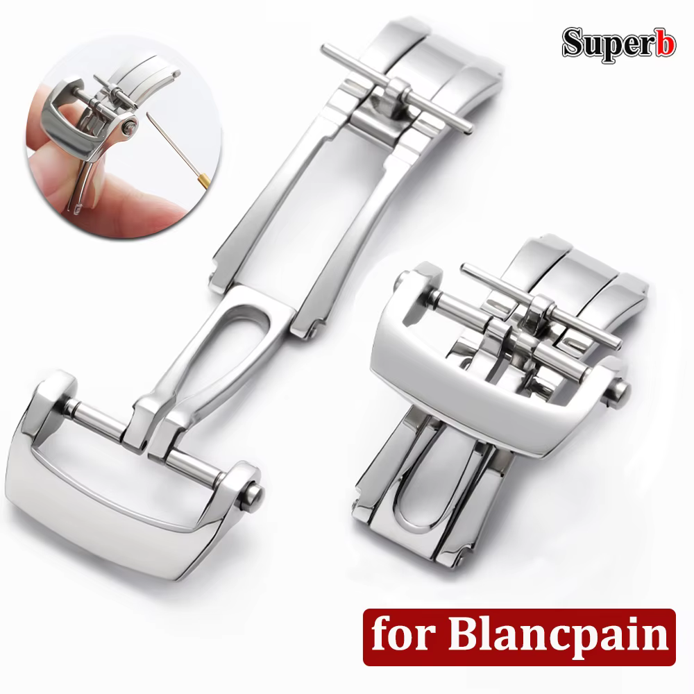 Bracelet de montre de 20 mm en acier inoxydable avec boucle déployante à ressort