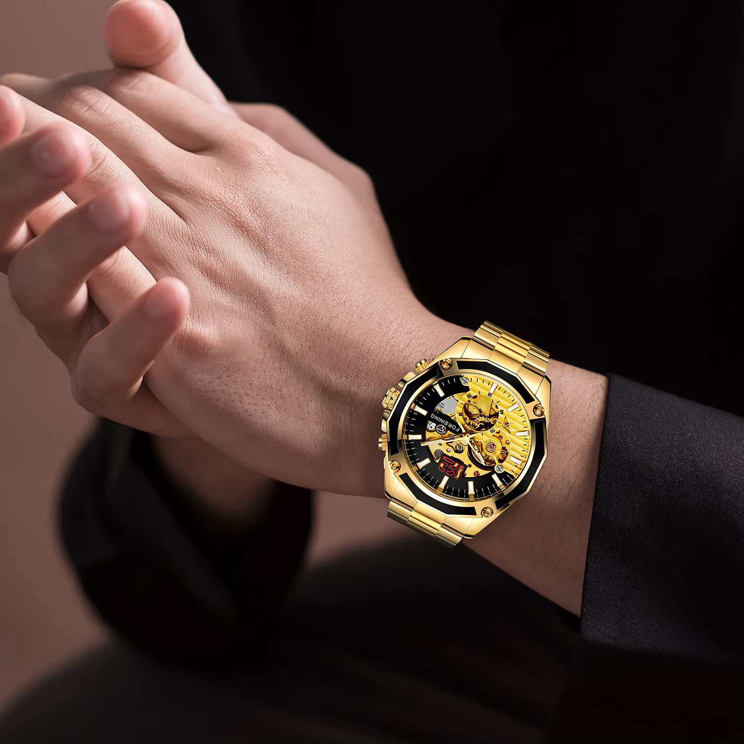Forsining – montre mécanique automatique classique et décontractée pour hommes