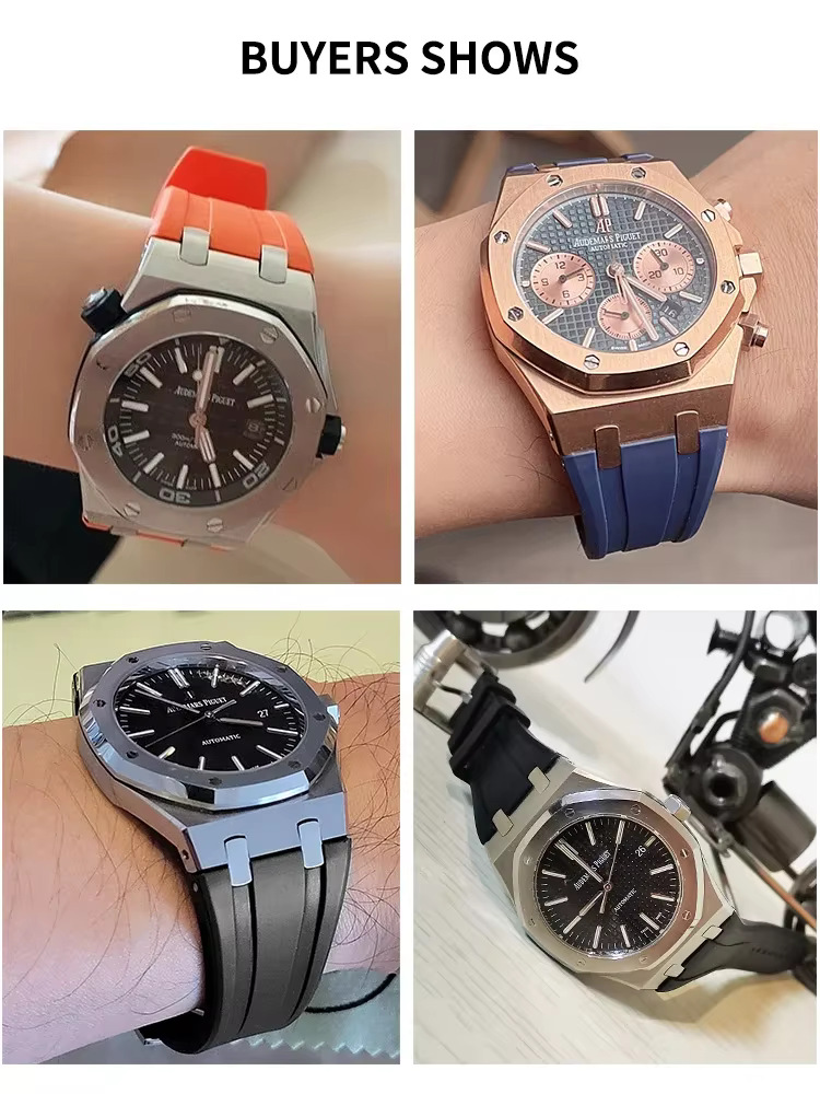 Bracelet de montre en caoutchouc de silicone étanche