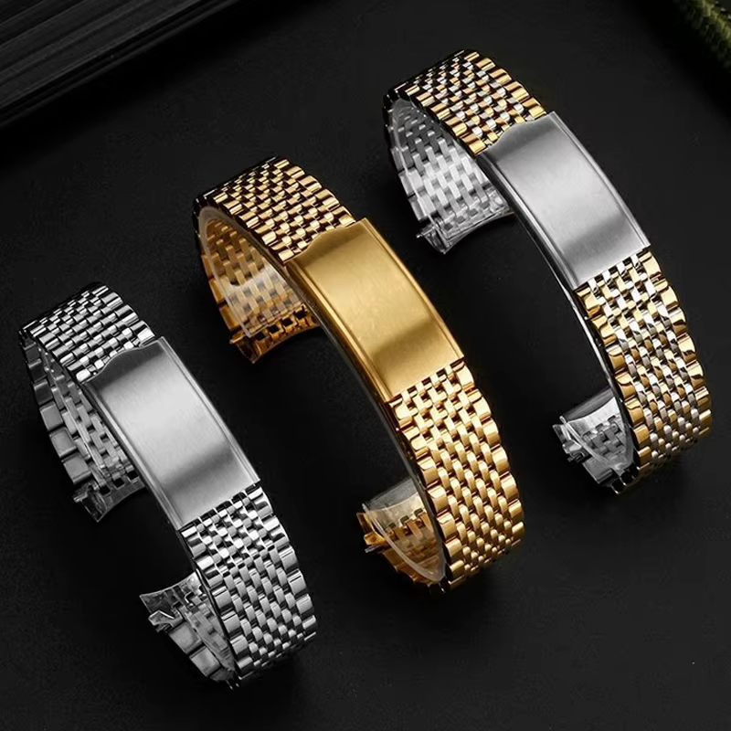 Bracelet de montre en acier inoxydable pour Omega pour Seamaster pour Speedmaster, extrémité incurvée, Bracelet de remplacement 18mm 20mm 19mm pour hommes et femmes