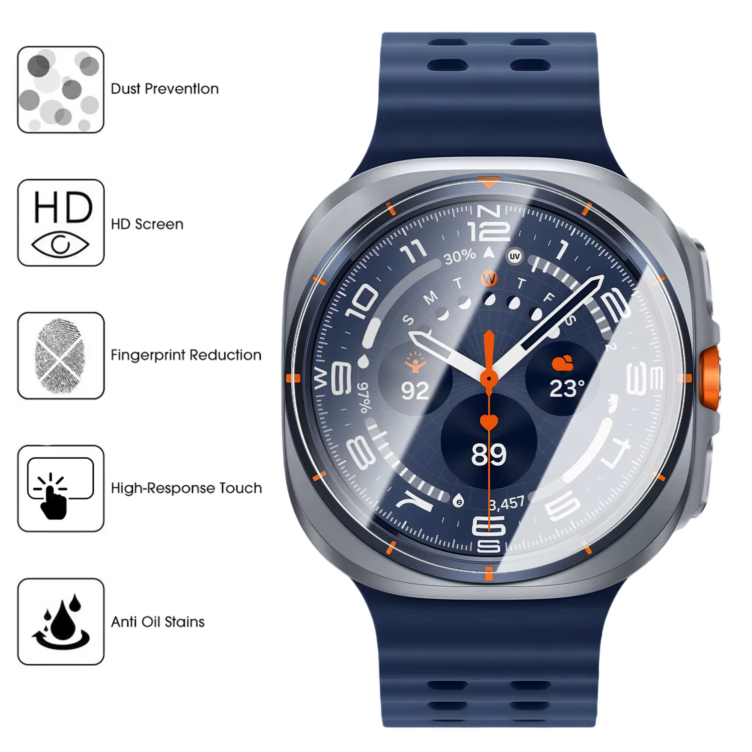 Pour Samsung Galaxy Watch Ultra 47mm 2025 protecteurs d'écran en verre trempé dureté HD Films de montre