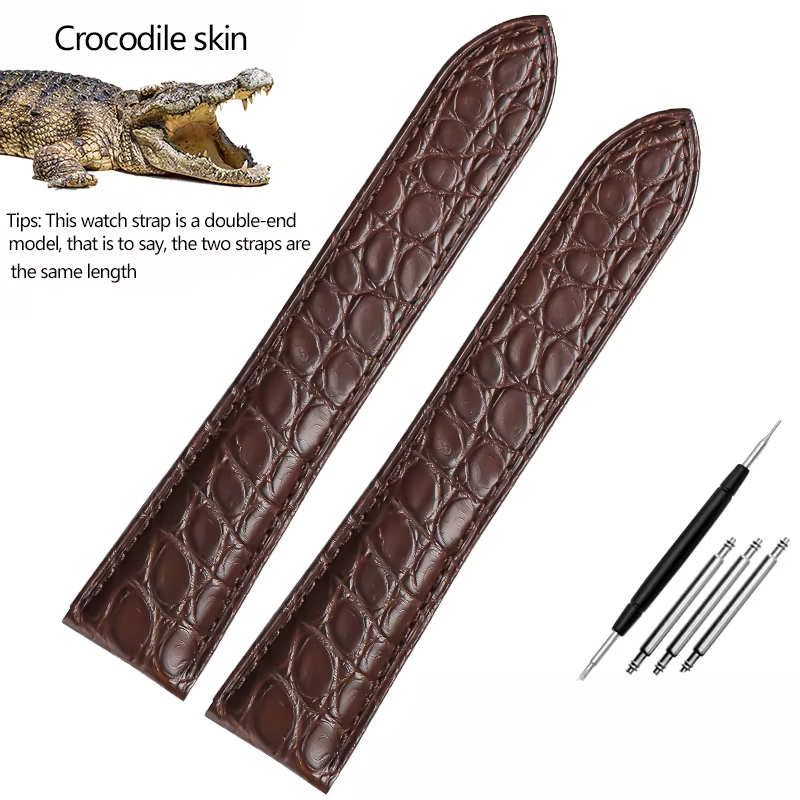 Bracelet de montre en cuir Crocodile pour voitures