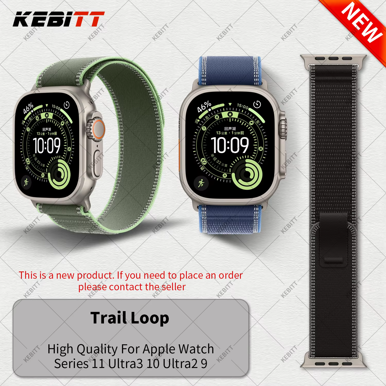 Kebitt nouveau En Mer Bleu Nuit tour unique bracelet Iwatch 42mm pour Apple Watch Ultra 3 2 série 11 10 9 8 7 6 Se 3