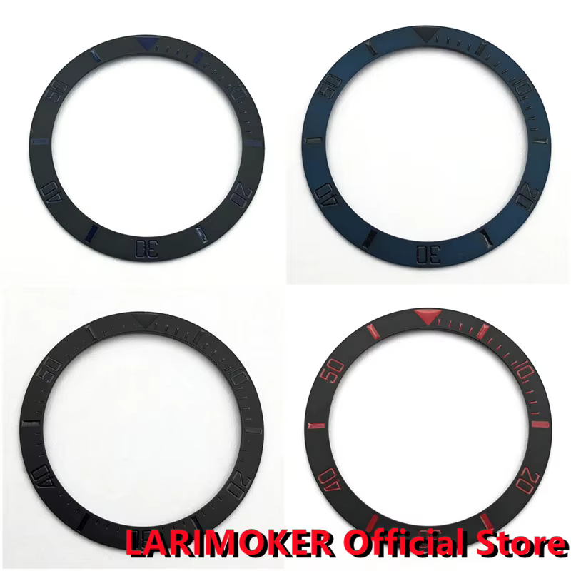 LARIMOKER 38mm lunette de montre en céramique noire adaptée