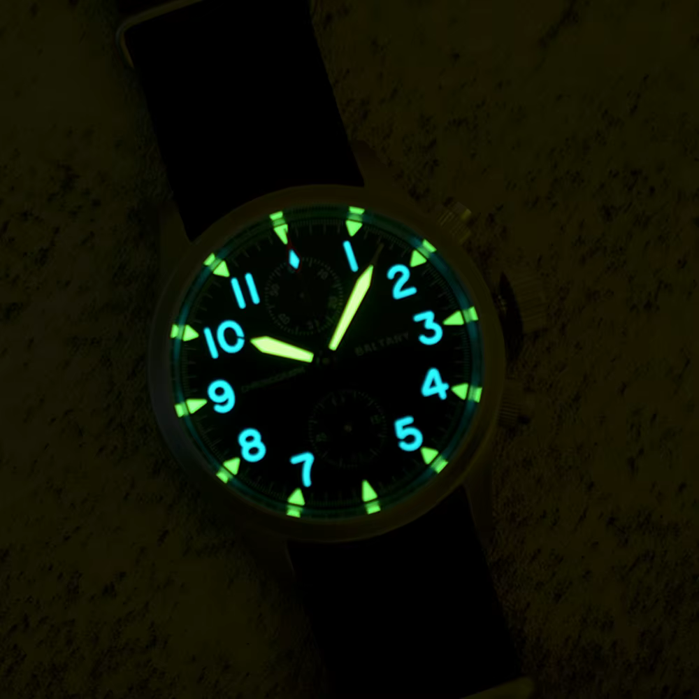 Montre à quartz chronographe pilote vintage pour homme