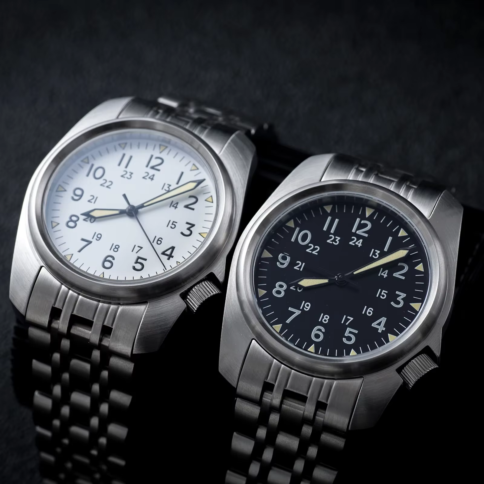 Montres pour hommes en acier inoxydable 316L avec cristal saphir