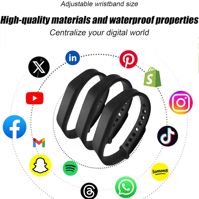 Bracelet RFID en Silicone réglable NFC NTAG215