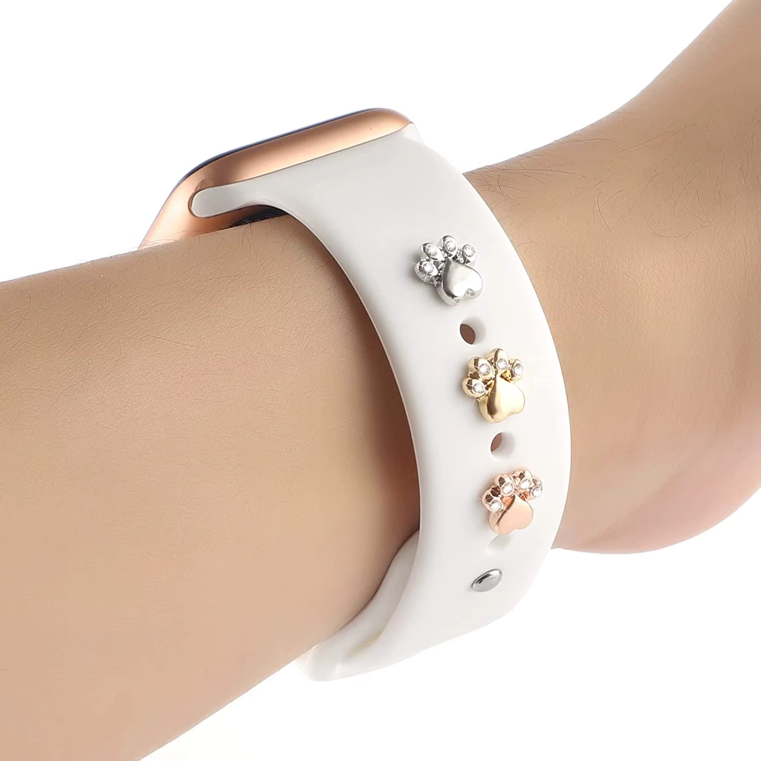 Breloques pour iWatch série 10 9 8 7 6 5 3 SE/Galaxy watch7 4 5 6/Bracelet classique décoration en métal pour Bracelet de montre Apple