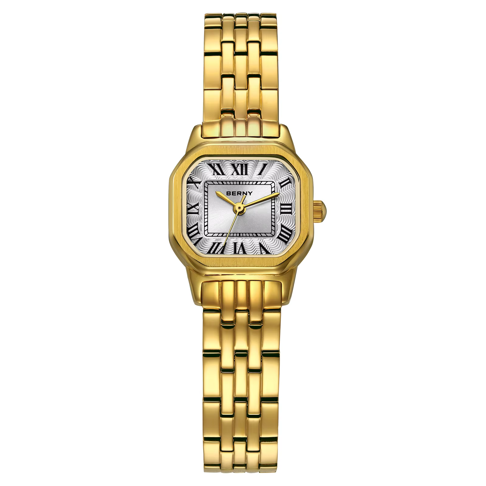 BERNY montre pour femmes carré petit cadran de luxe doré mode décontracté romain classique robe