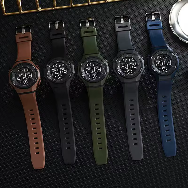 Montre électronique pour homme, tendance, sportive, anti-chute, lumineuse