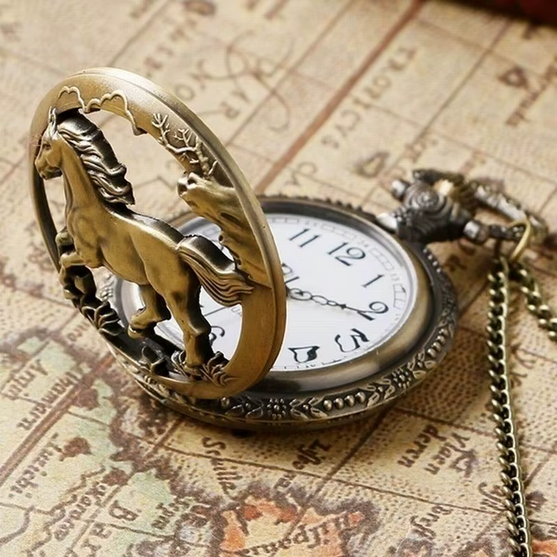 Montre de poche cheval mignonne