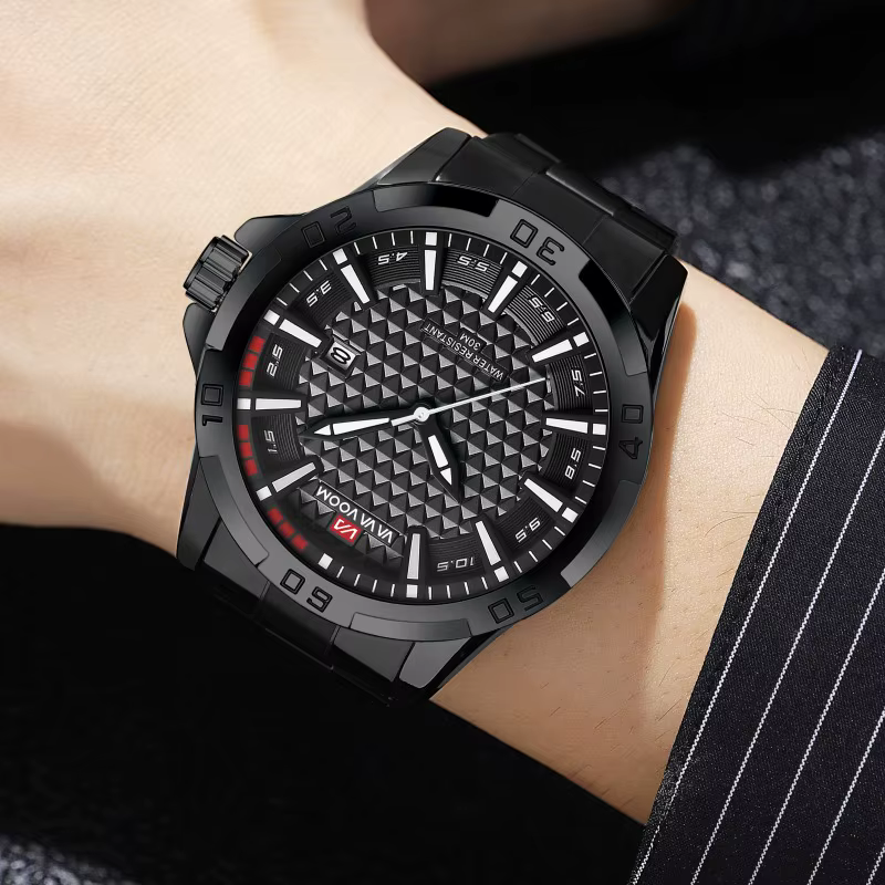 VA VA VOOM hommes Sport décontracté militaire Quartz calendrier montre-bracelet pour homme d'affaires en cuir étanche mâle horloge Relogio Masculin