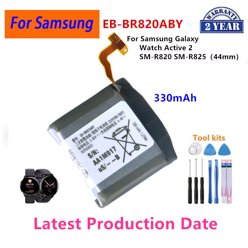 Nouvelle batterie EB-BR810ABU pour Samsung Galaxy Watch Gear S4 42mm/Gear Live/S2 classic/Gear 1/Active 1 2 3/Watch 3/Gear S/Gear 2