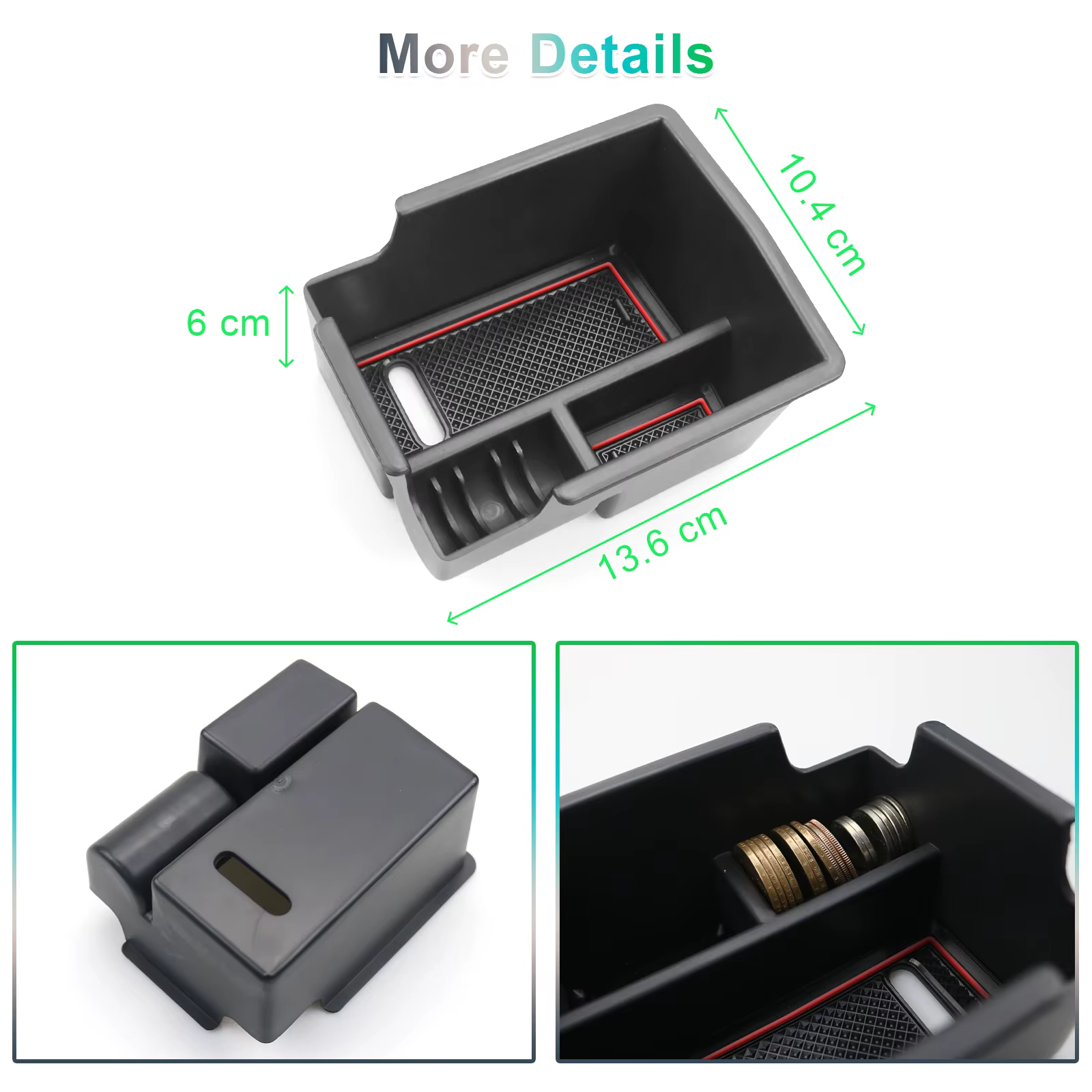 RUIYA pour Renault Arkana 2021 2022 2023 2024 2025 2026 Car Armrest Box Storage Central Control Container Auto Renault Arkana Accessories 2023