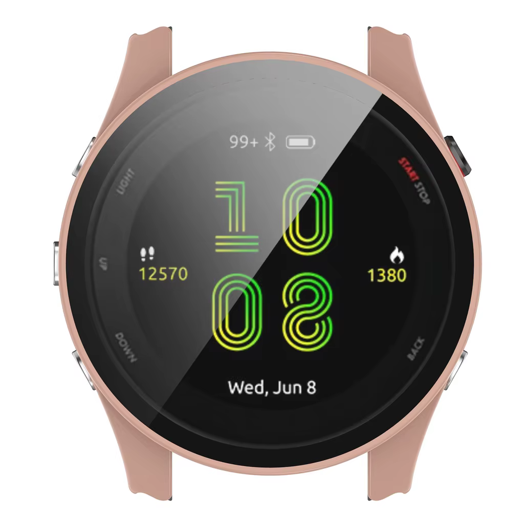 Pour Garmin Forerunner 255 255s 265 265s 165 musique 965 cadre PC dur pare-chocs housse + HD mince verre trempé anti-rayures