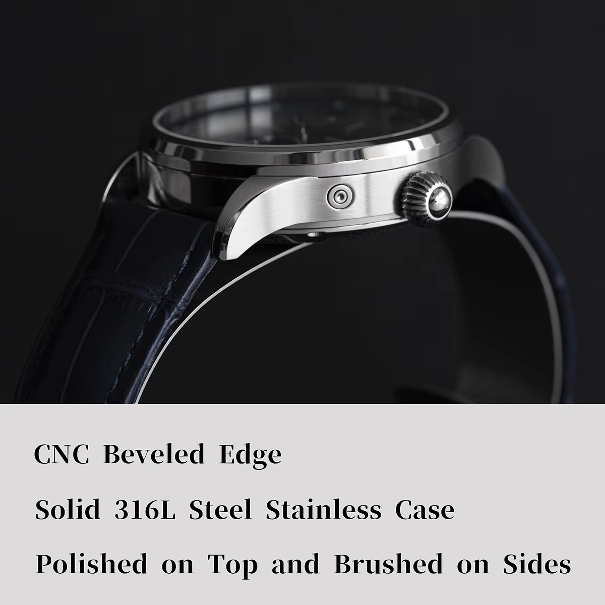 Sugess montre pour hommes édition limitée phase de lune boîtier en acier inoxydable 316L Tianjin ST2528 mouvement de luxe pierres précieuses étoiles cadran cadeau V3