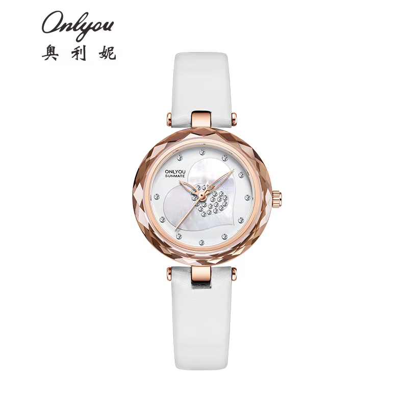 ONLYOU Nouvelle montre de luxe pour femme avec un bracelet en cuir véritable