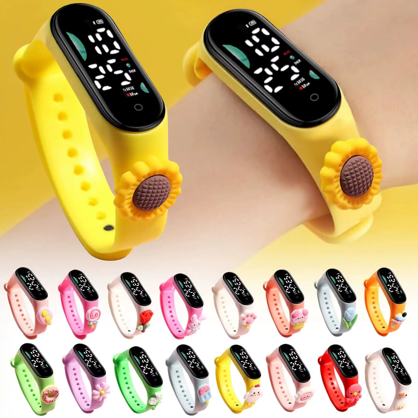 Montre intelligente numérique LED étanche pour enfants