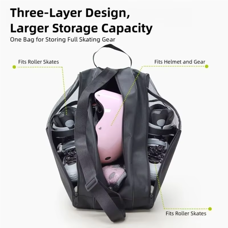 Nouveau sac de rangement pour patins à glace, sac pour patins à glace, poignée supérieure, imperméable, polyvalent, respirant, accessoire avec bandoulière réglable