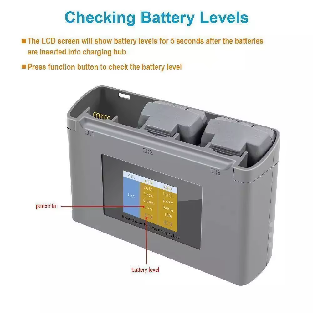 Pour Mini 2/SE chargeur affichage numérique Hub de charge pour DJI Mini 2/4K Mini 2 SE chargeur de batterie Drone accessoire