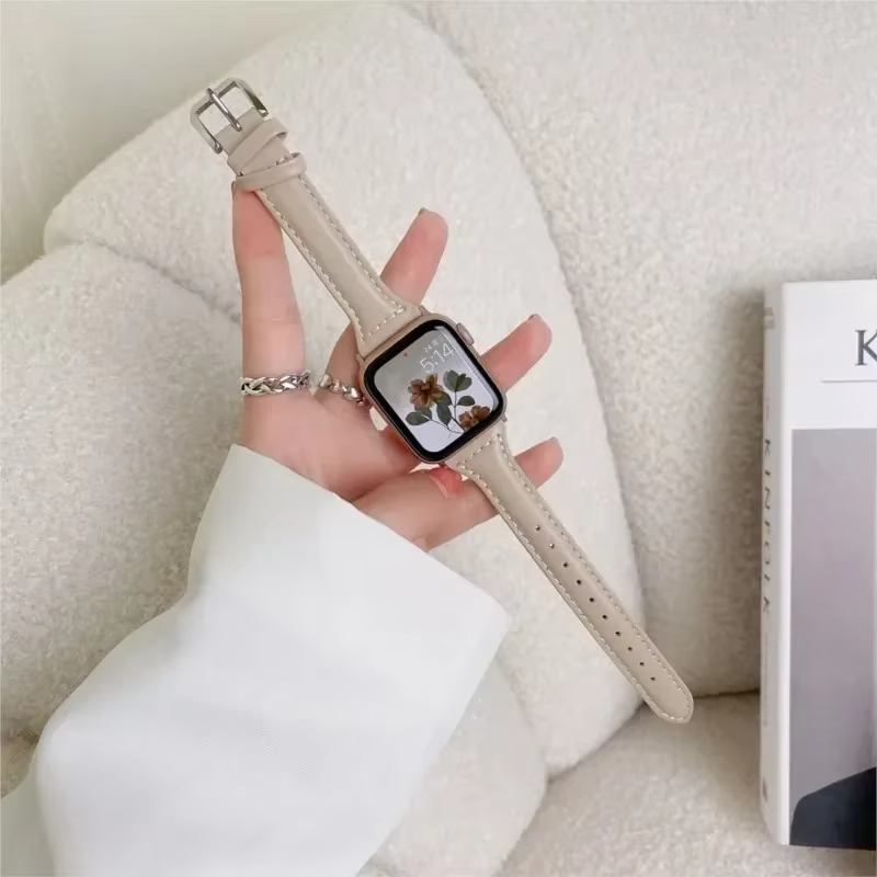 Bracelet fin en cuir PU pour Apple Watch