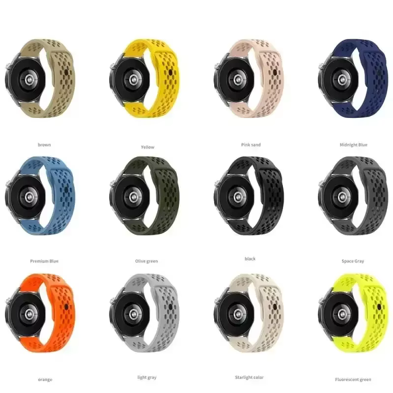 Bracelet en Silicone respirant de 22mm pour montre Realme 5