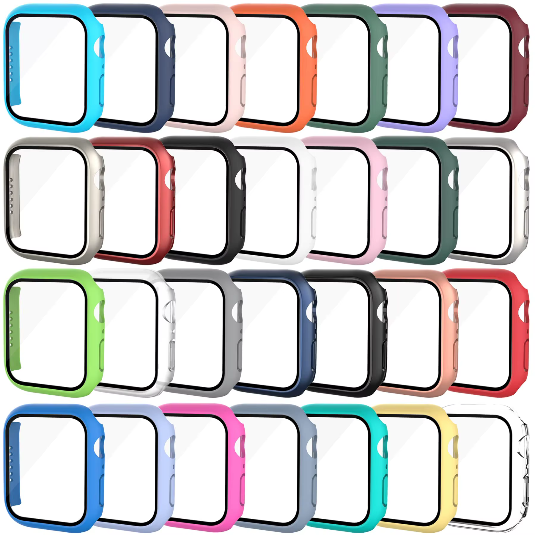 Verre trempé + couvercle pour Apple Watch série 10 9 8 7 6 5 4 SE