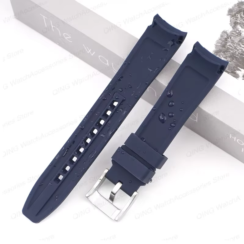 Bracelets de montre en caoutchouc incurvés de 20 mm et 22 mm pour Rolex