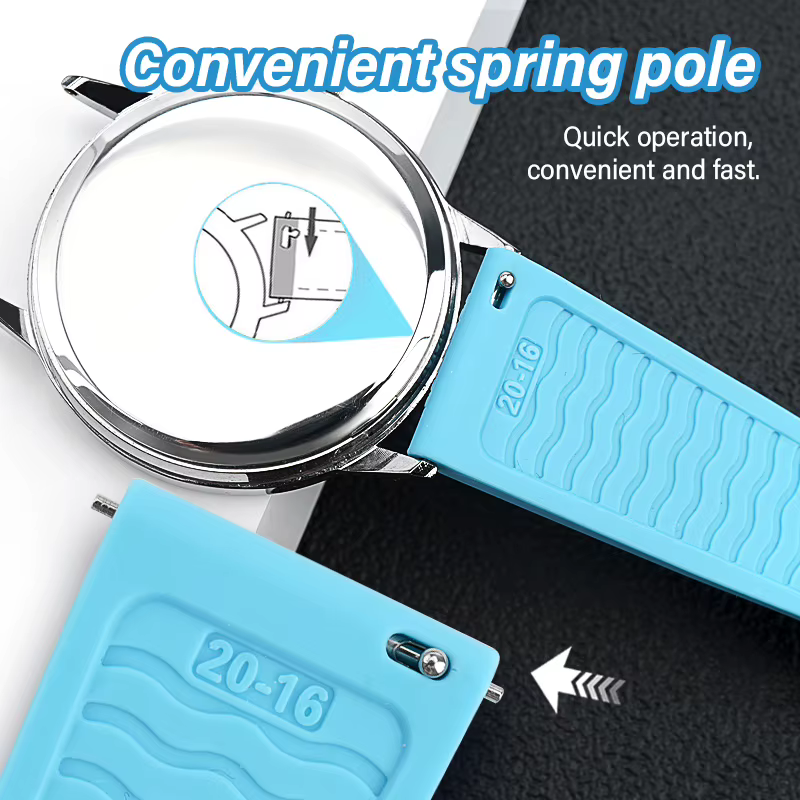 Nouveau bracelet de montre en silicone liquide 20/22 mm universel à libération rapide