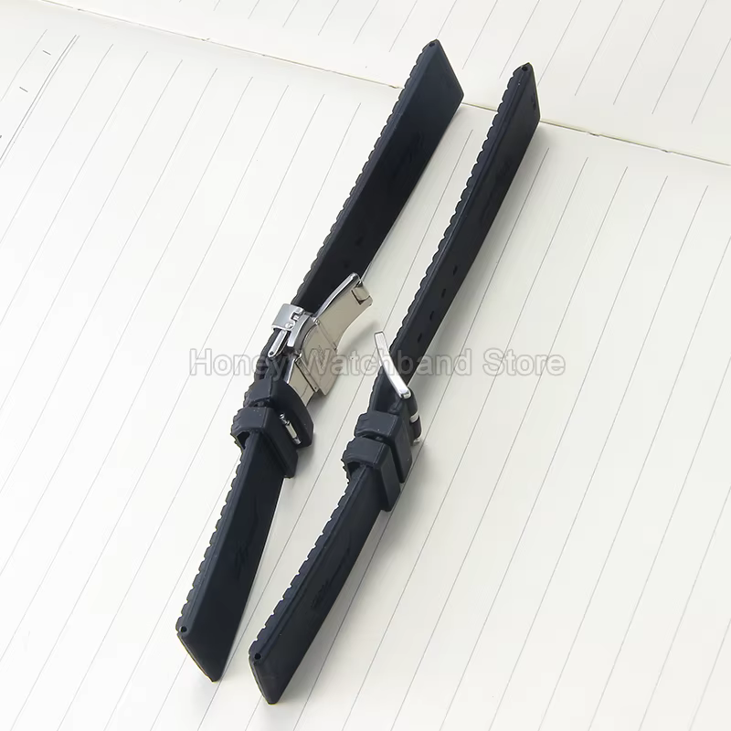 Accessoire de montre en Silicone noir 23mm, résistant aux produits chimiques, Interface droite à séchage rapide, pour Chopard Mille Miglia 168997 168511