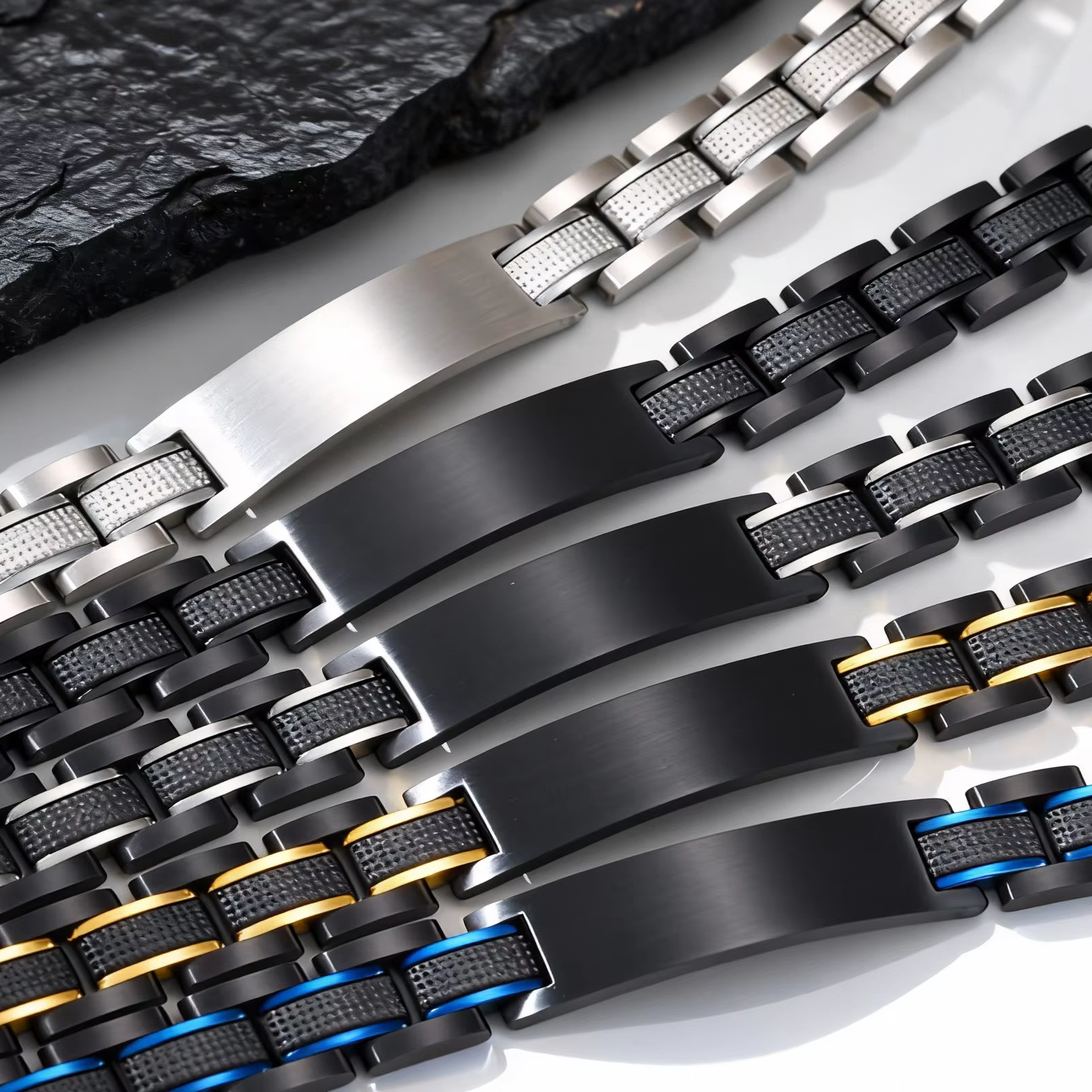 Bracelet de luxe personnalisé pour papa mari, Bracelet de montre épais en acier inoxydable personnalisé, cadeau d'anniversaire pour père pour hommes