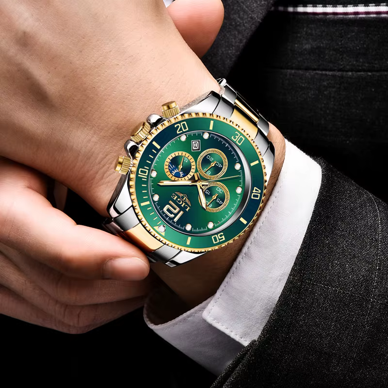 Montre de sport étanche en acier inoxydable pour homme