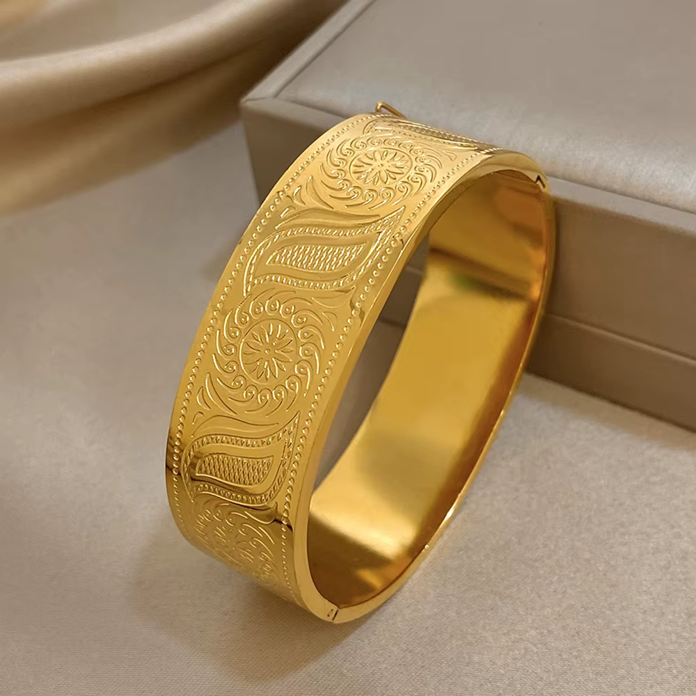 Bracelets épais en acier inoxydable pour femmes et hommes
