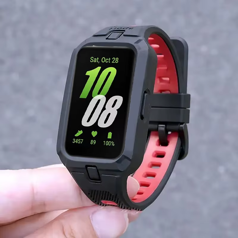 Bracelet et coque en silicone 2 en 1 pour montre connectée Samsung Galaxy Fit 3