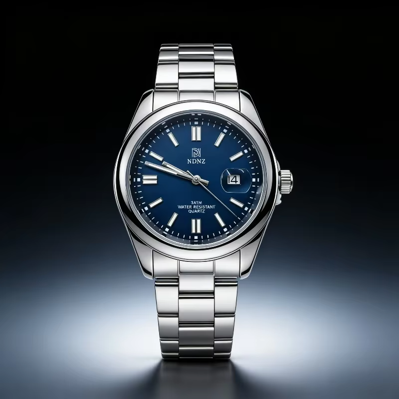 Montre à quartz pour homme avec cadran bleu ciel