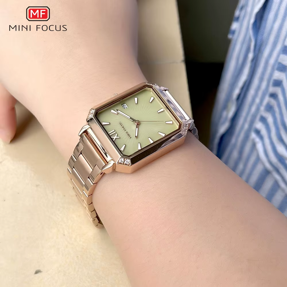 MINI FOCUS-Montre à Quartz avec Cadran Carré pour Femme