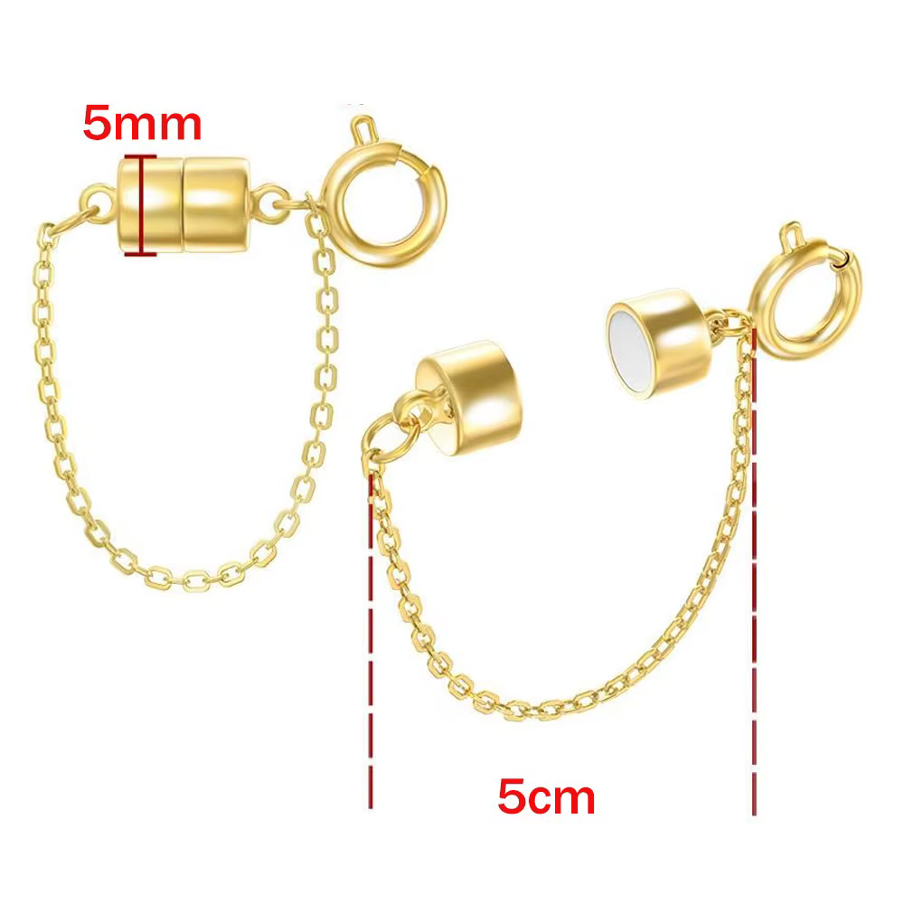 5 pièces de fermoirs et de boucles magnétiques pour bracelet avec chaîne de sécurité
