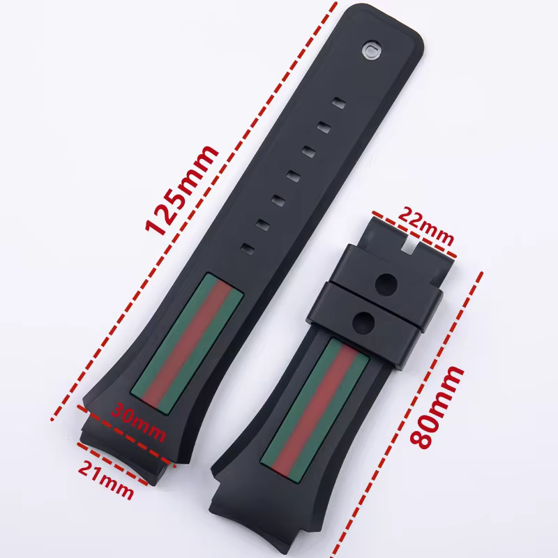 Bracelet de montre en caoutchouc pour Gucci YA137/YA137107A