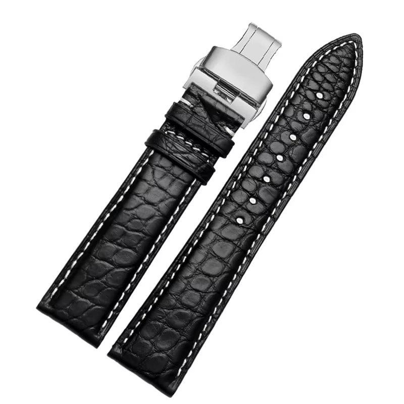 Bracelet de montre en peau de Crocodile pour hommes