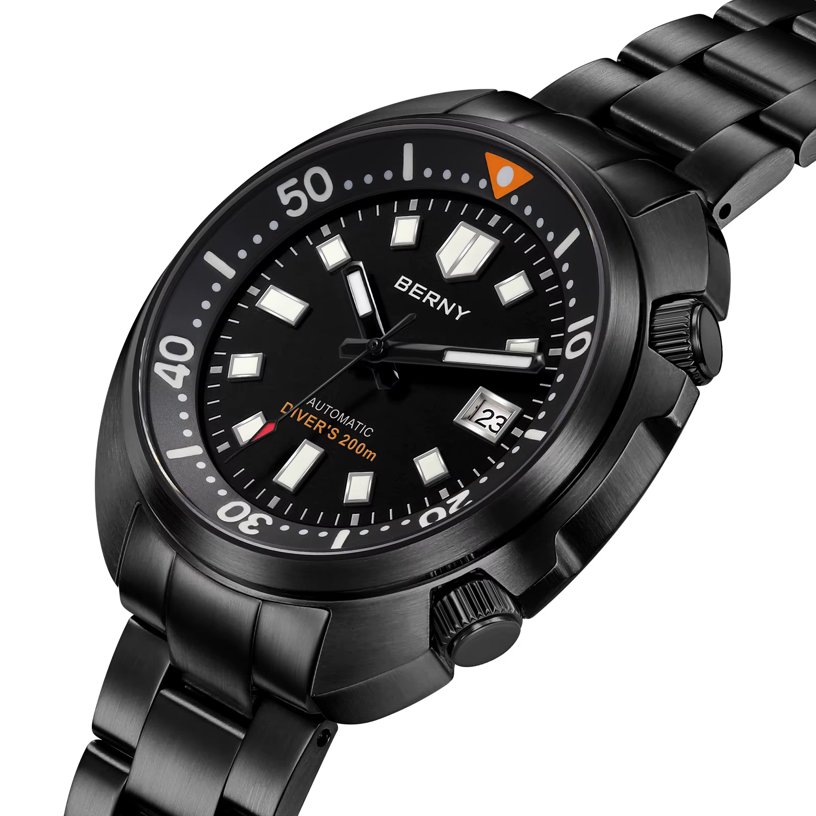 BERNY 20ATM montre de plongée pour hommes noir mécanique Original mis5 8215 haut automatique saphir luxe