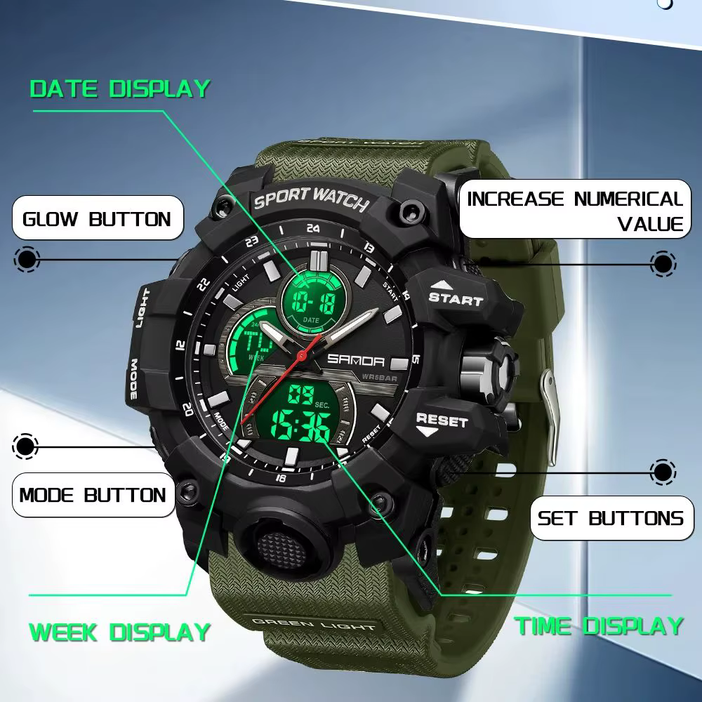 Montre-bracelet analogique à quartz pour homme