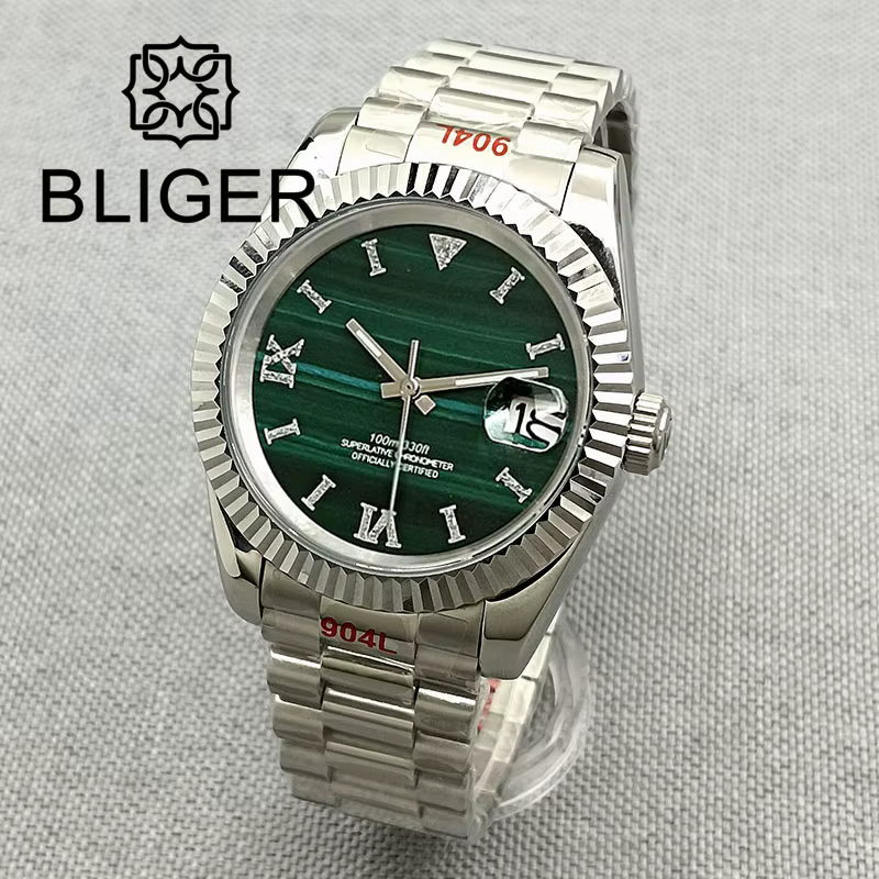 Montre à Cadran Vert Malachite pour Homme