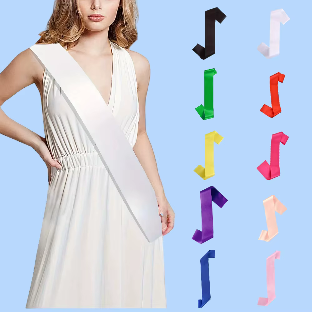 5 pièces de rubans en satin DIY – Ceintures en tissu classiques pour la remise des diplômes, les concours de beauté, les événements sportifs, la danse, les anniversaires, les soirées de réunion