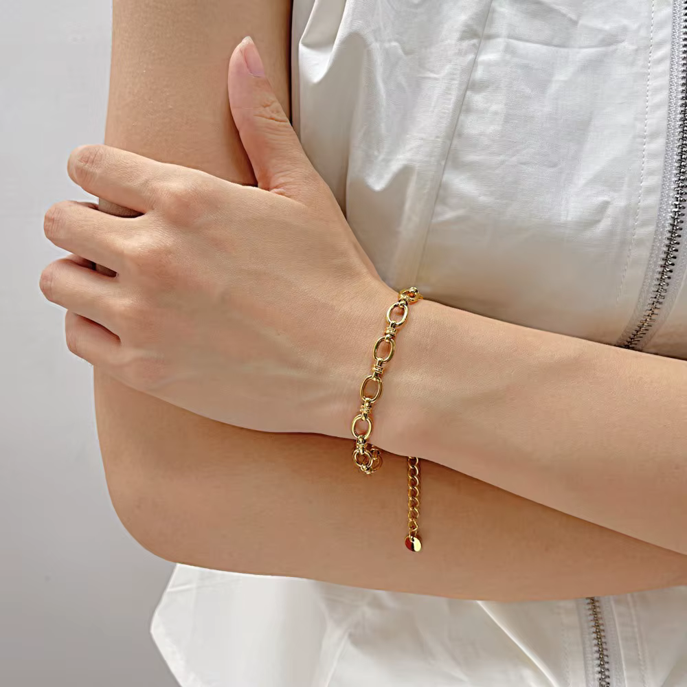 Bracelet Hip Hop Rock en acier inoxydable pour hommes et femmes